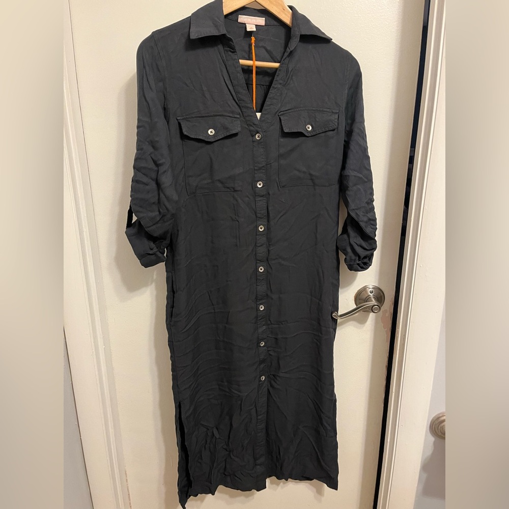 Women’s Long Sleeve Denim Shirtdress - Knox Rose Black XS